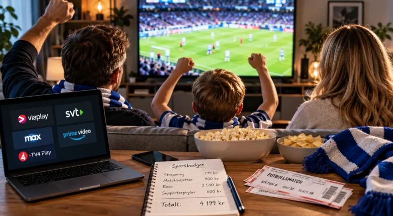 Sportintresse vid tv med familj